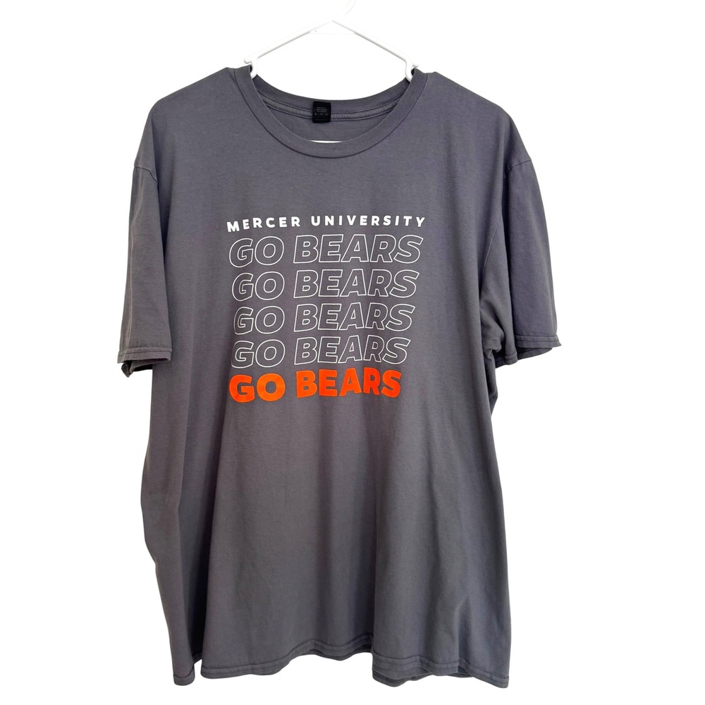 Anvil Mercer University Go Bears T-Shirt Gray XL Collegiate Graphic Tee